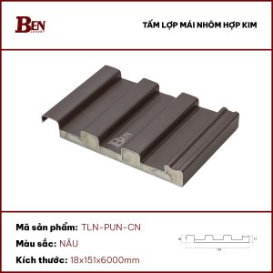 Tấm lợp nhôm cách nhiệt (có lõi PU) - Màu nâu cafe