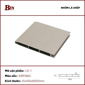 Nhôm viền ghép tấm 10mm - Xám bạc