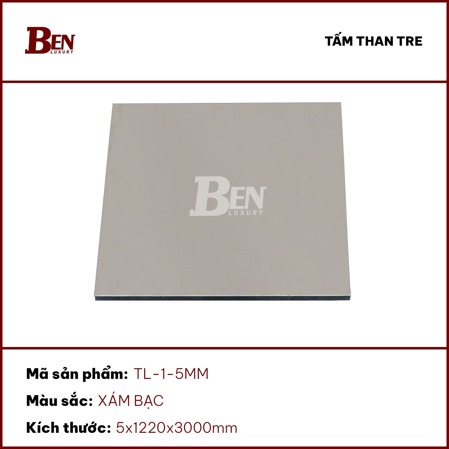 Tấm than tre phủ PET 5mm