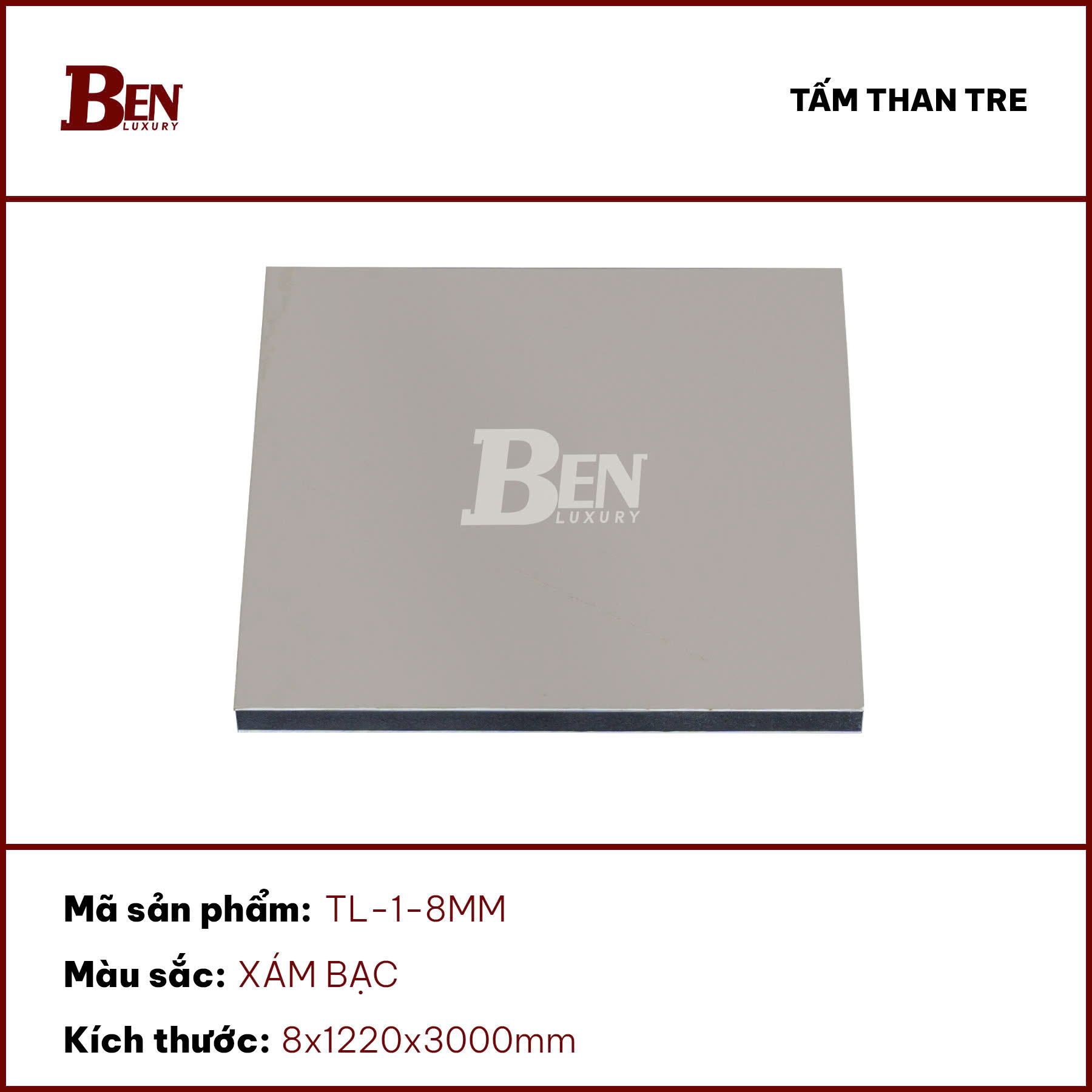 Tấm than tre phủ PET 8mm